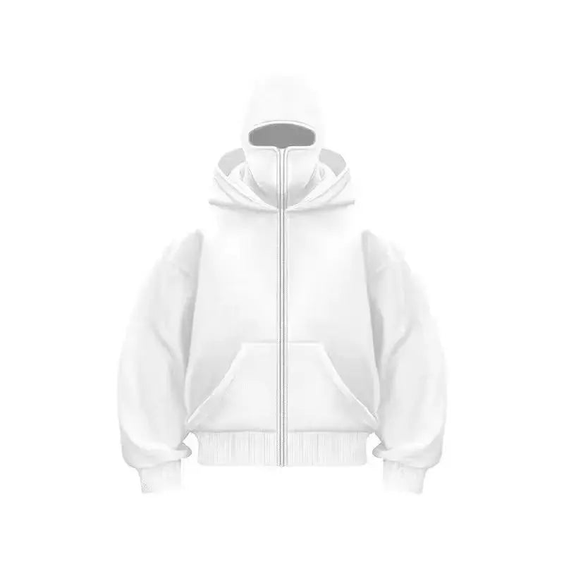 Men and Women Balaclava Y2K Gothic Harajuku Autumn and Winter New Item Double Hooded Sweatshirt Men'S Mask Zipper Sportswear